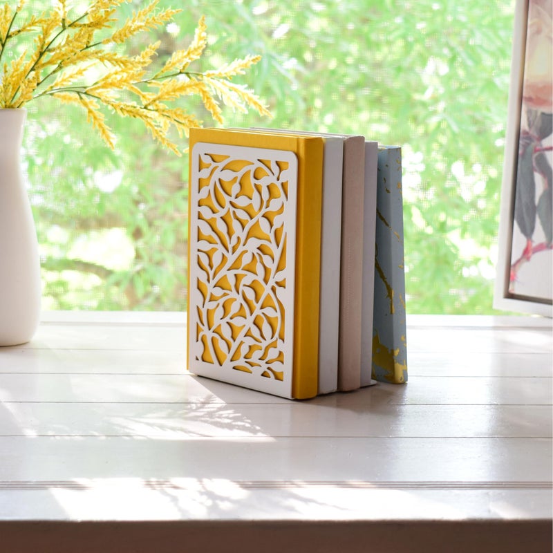 CNK Infinite Leaves Bookends - Metal Set of 2 for Heavy Books, Home Office & Decorative Book Stoppers - Image 3